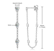 925 Silver 3MM 0.1CT Moissanite Diamond Tassel Earrings
