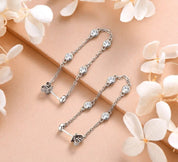 925 Silver 3MM 0.1CT Moissanite Diamond Tassel Earrings