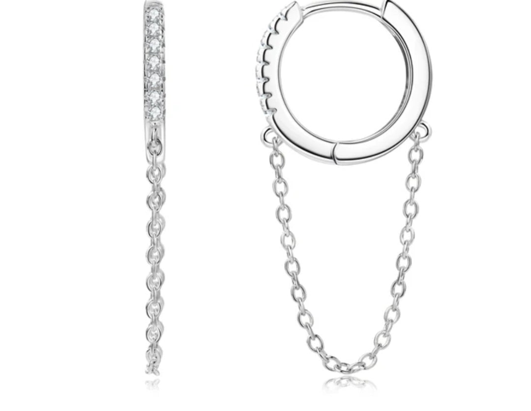 925 Silver 1.2mm 0.08CT Moissanite Daimond Drop Earrings