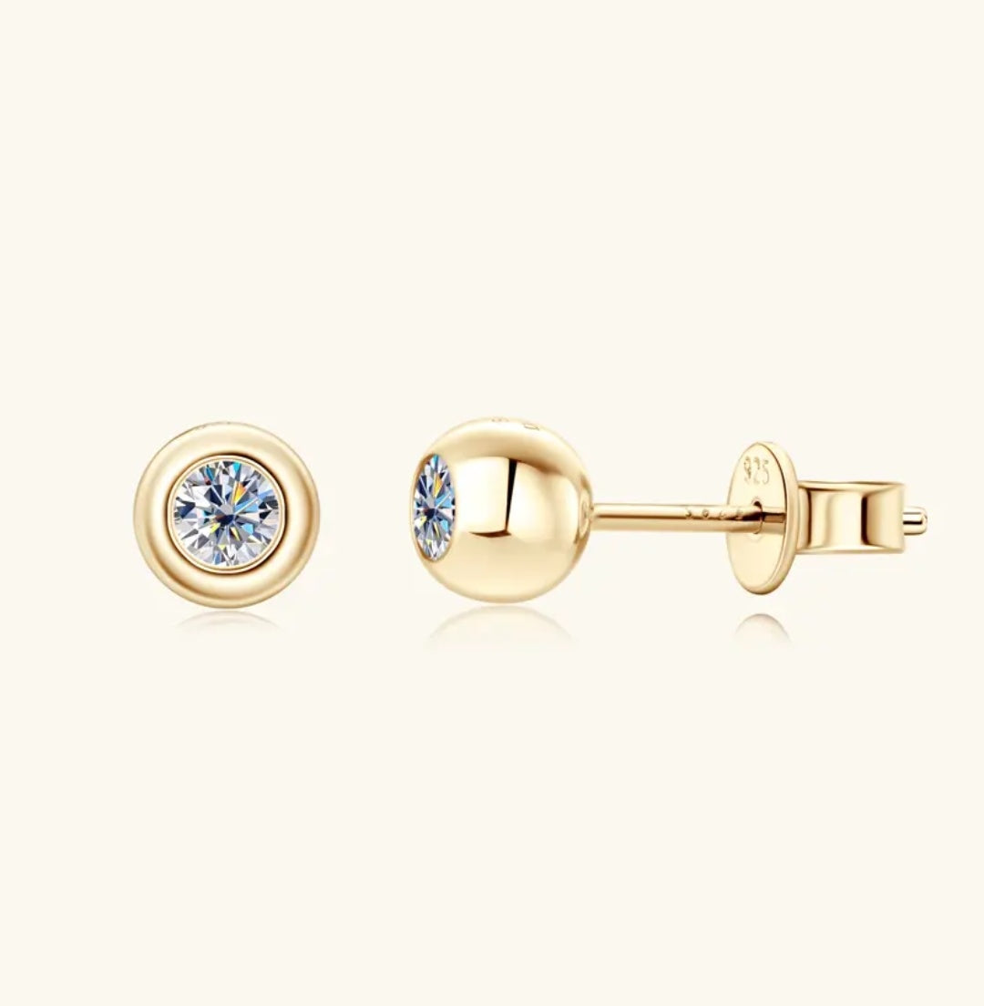 925 Silver 3.5mm 0.2CT Moissanite Diamond Stud Earrings