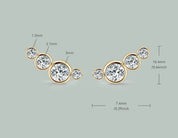 925 Silver 3mm 0.16CT Moissanite Diamond Climber Earrings