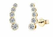 925 Silver 3.5mm 0.2CT Moissanite Diamond Climber Earrings