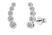 925 Silver 3.5mm 0.2CT Moissanite Diamond Climber Earrings