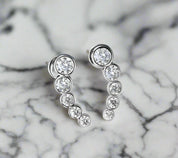 925 Silver 3.5mm 0.2CT Moissanite Diamond Climber Earrings