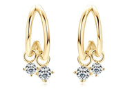 925 Silver 3mm 0.1CT Moissanite Climber Earrings
