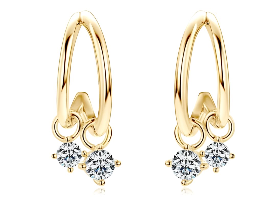925 Silver 3mm 0.1CT Moissanite Climber Earrings