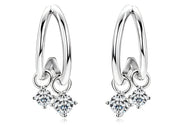 925 Silver 3mm 0.1CT Moissanite Climber Earrings