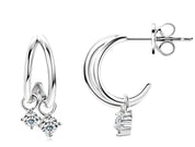 925 Silver 3mm 0.1CT Moissanite Climber Earrings