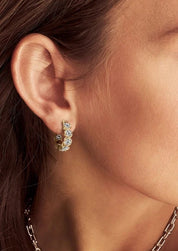 925 Silver 4mm 4.8CT Moissanite Diamond Hoop Earrings