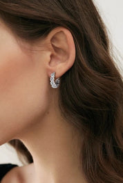 925 Silver 4mm 4.8CT Moissanite Diamond Hoop Earrings