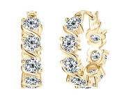925 Silver 4mm 4.8CT Moissanite Diamond Hoop Earrings