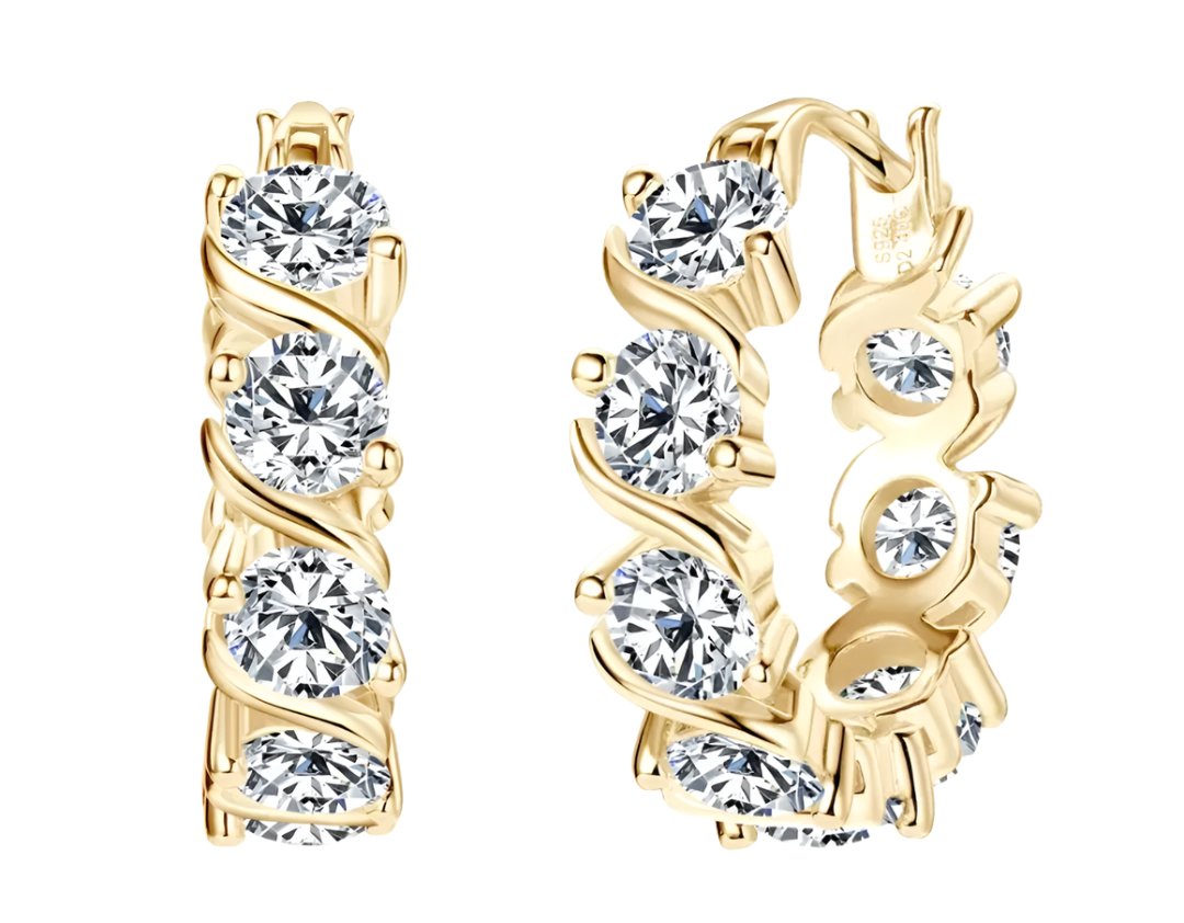 925 Silver 4mm 4.8CT Moissanite Diamond Hoop Earrings