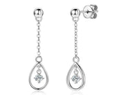 925 Silver 3mm 0.1CT Moissanite Chain Earrings