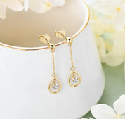 925 Silver 3mm 0.1CT Moissanite Chain Earrings