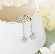 925 Silver 3mm 0.1CT Moissanite Chain Earrings