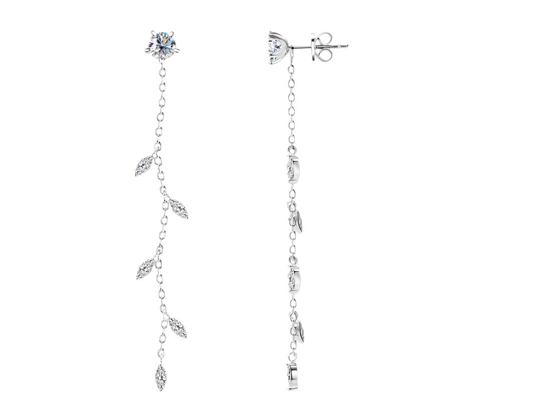 925 Silver 5mm 0.5CT Moissanite Diamond Earrings