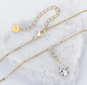 2Ct 7×10mm pear Moissanite Diamond Pendant Necklace