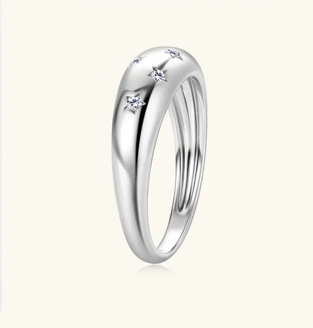 925 Silver 0.1ct 1.5mm Moissanite Diamond Ring