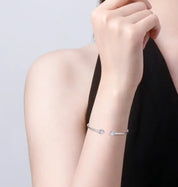 925 Silver Moissanite Heart Cuff Bracelet