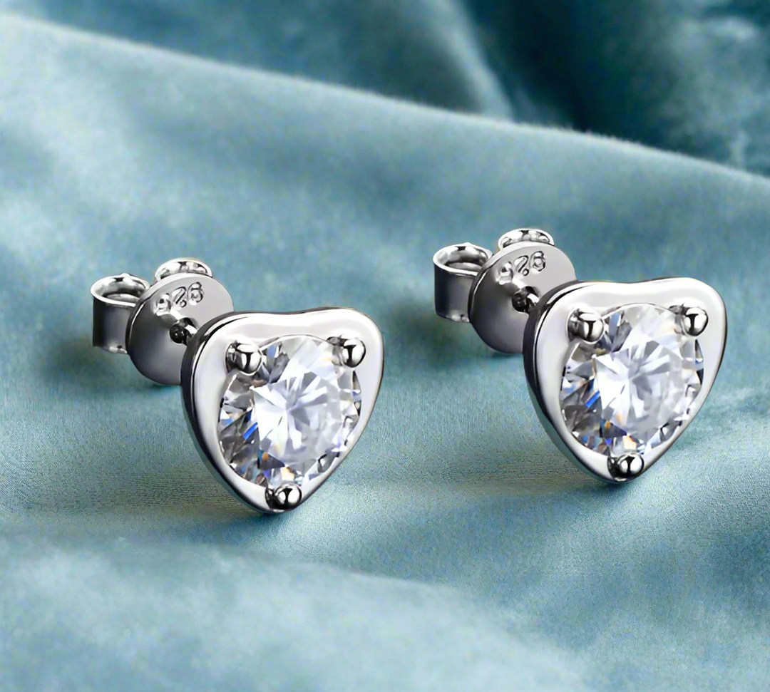 925 Silver 6.5MM 1CT Moissanite Diamond Earrings