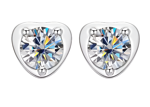 925 Silver 6.5MM 1CT Moissanite Diamond Earrings