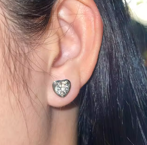 925 Silver 6.5MM 1CT Moissanite Diamond Earrings