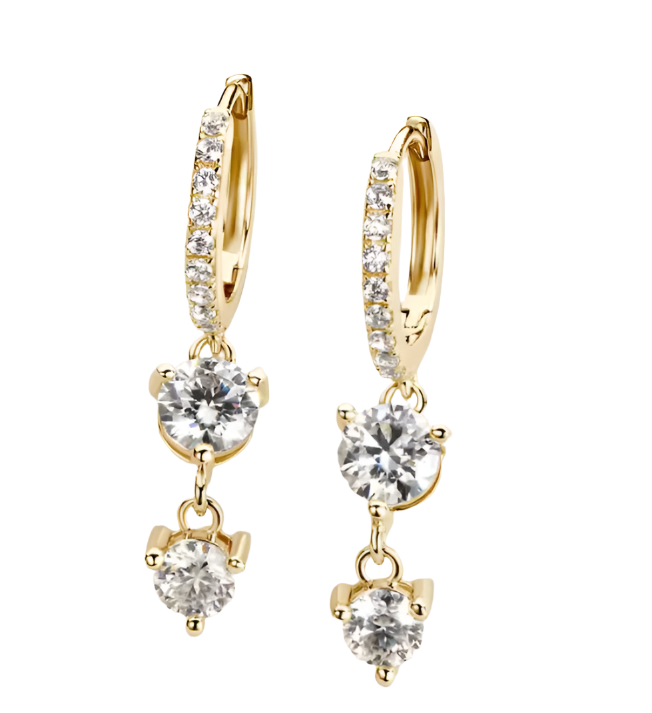 925 Silver 5MM 0.5CT Moissanite Diamond Huggie Earrings