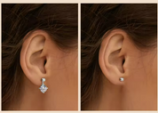 925 Silver 8MM 2CT Moissanite Diamond Two Way Earrings