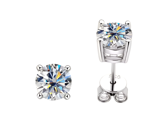 925 Silver 5MM 0.5CT Moissanite Diamond Earrings