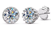 925 Silver 6.5MM 1CT Moissanite Diamond Stud Earrings
