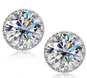 925 Silver 6.5MM 1CT Moissanite Diamond Stud Earrings