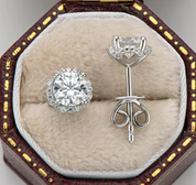 925 Silver Stud 5MM 0.5CT Moissanite Earrings