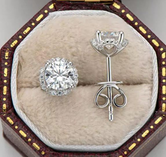 925 Silver Stud 5MM 0.5CT Moissanite Earrings