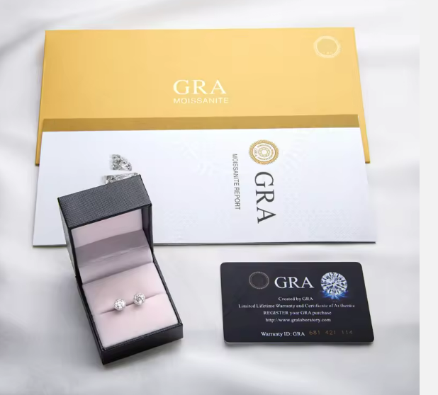 925 Silver Stud 5MM 0.5CT Moissanite Earrings