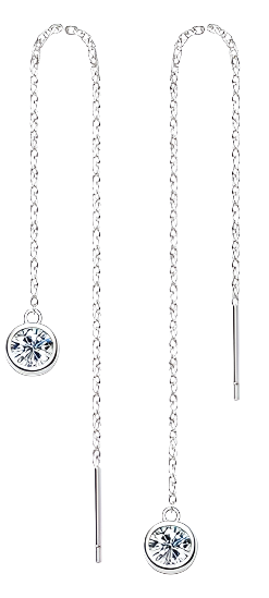925 Silver 5MM 0.5CT Moissanite Diamond Tassel Earrings