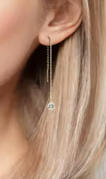 925 Silver 5MM 0.5CT Moissanite Diamond Tassel Earrings