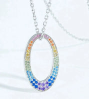 925 Silver Rainbow Colorful Zicron Earrings
