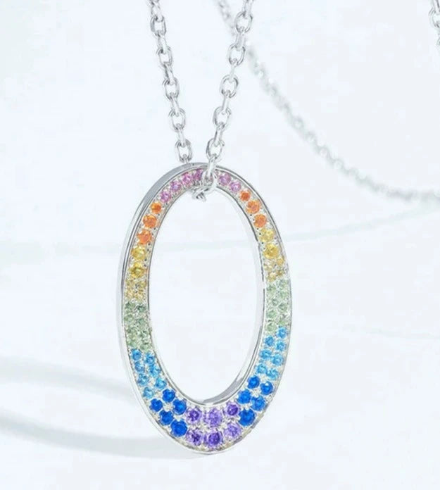 925 Silver Rainbow Colorful Zicron Earrings