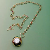 Cultured White Coin Pearl Multi Color Necklace