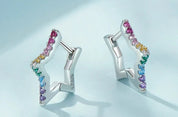 925 Sterling Silver Rainbow Star Earrings