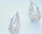 925 Sterling Silver Vine Hollow Earrings