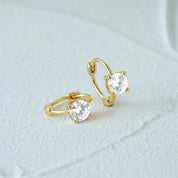 925 Silver Simple Zircon Hoop Earrings
