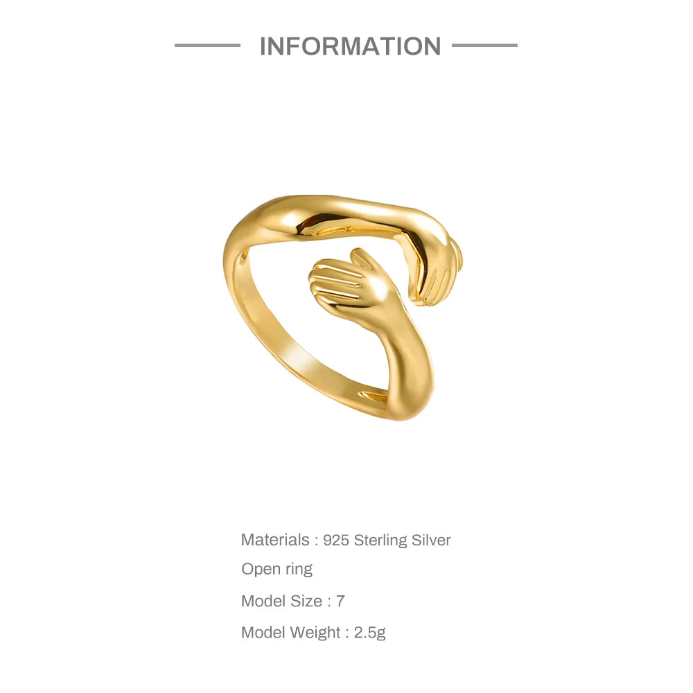 925 Silver Retro Embrace Ring