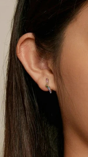 925 Sterling Silver Rainbow Star Earrings