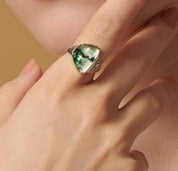 925 Silver Moss Agate Rings