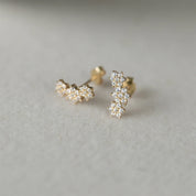925 Silver Flower Zircon Studs