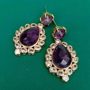 Natural Gemstone Teardrop Dangle Earrings