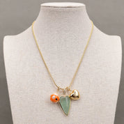 Green Fluorite & Keshi Pearl Pendant Necklace set
