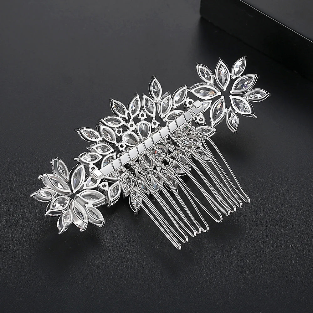 CZ Floral Hair Comb