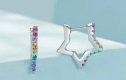 925 Sterling Silver Rainbow Star Earrings